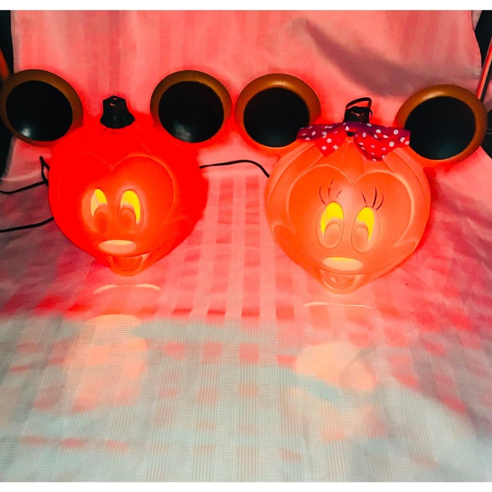 Disney Mickey Mouse Halloween Blow Mold, Light Up Pumpkin, Sold as a Set - Picture 10 of 14